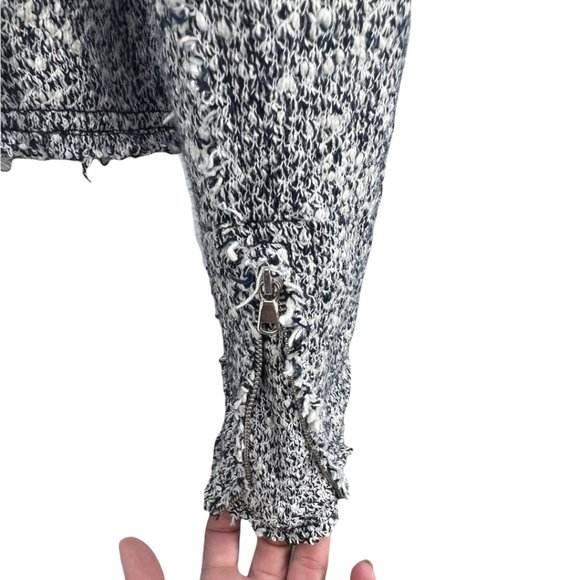 Navy/White Rebecca Taylor Stretch-Boucle Crop Jacket Size 8 - Picture 11 of 16